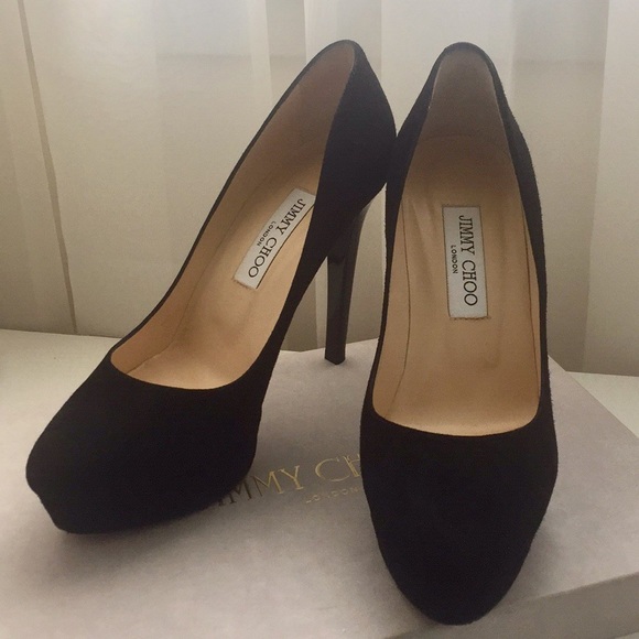 JIMMY CHOO 38.5 247ALEX SUE Black Suede - Picture 1 of 8